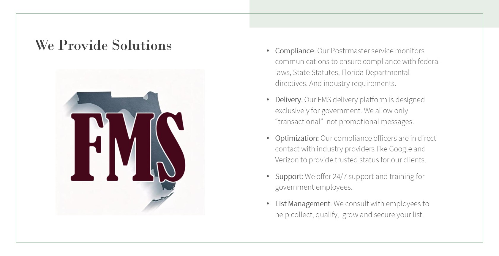 FMS platform solutions overview
